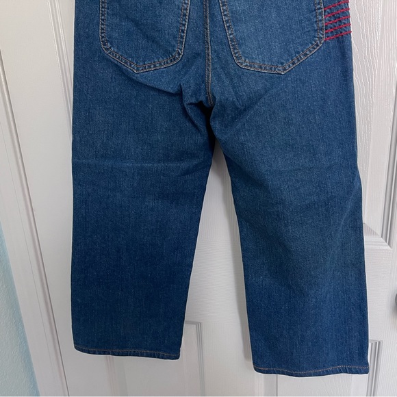 See by Chloe Size 25 Embroidered Straight-Leg Cropped Jeans- Blue (FLAWED) - Picture 7 of 15